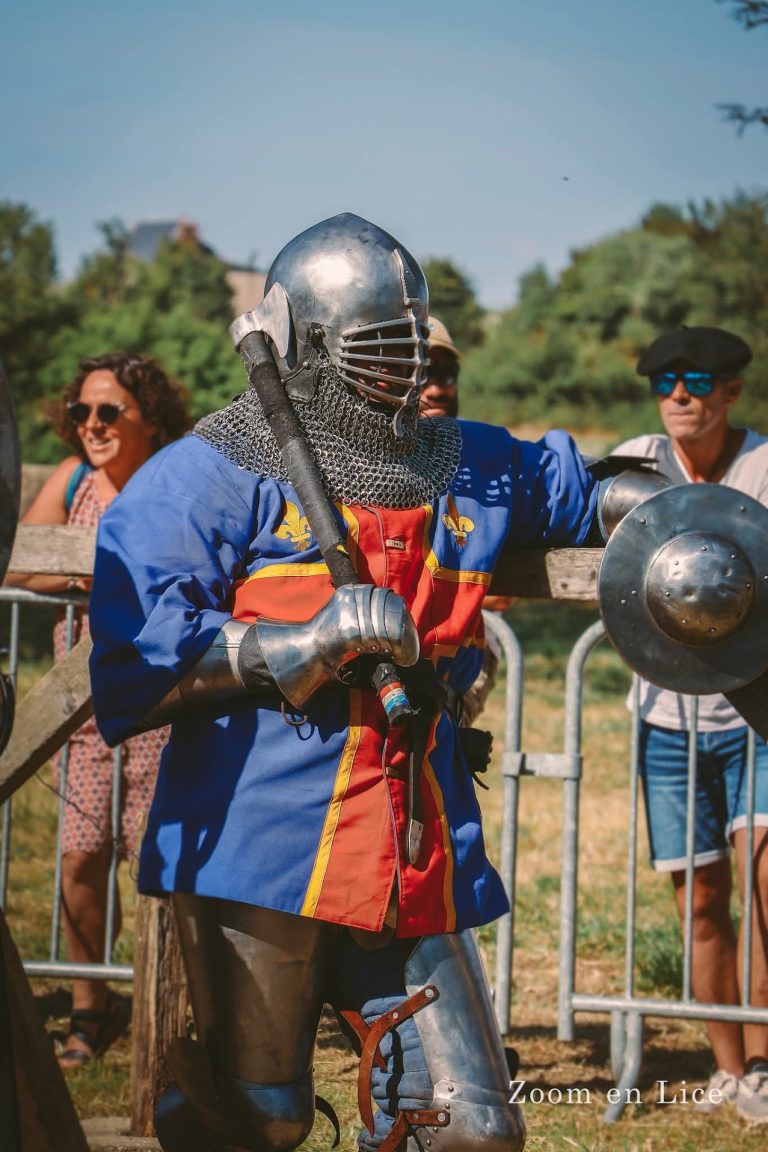 Combattant à la hache en bord de lice